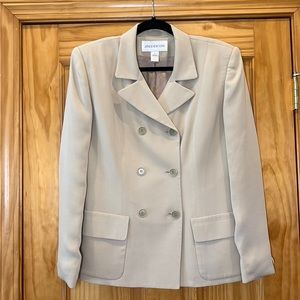 Jones New York Cream Double-Breasted Blazer
